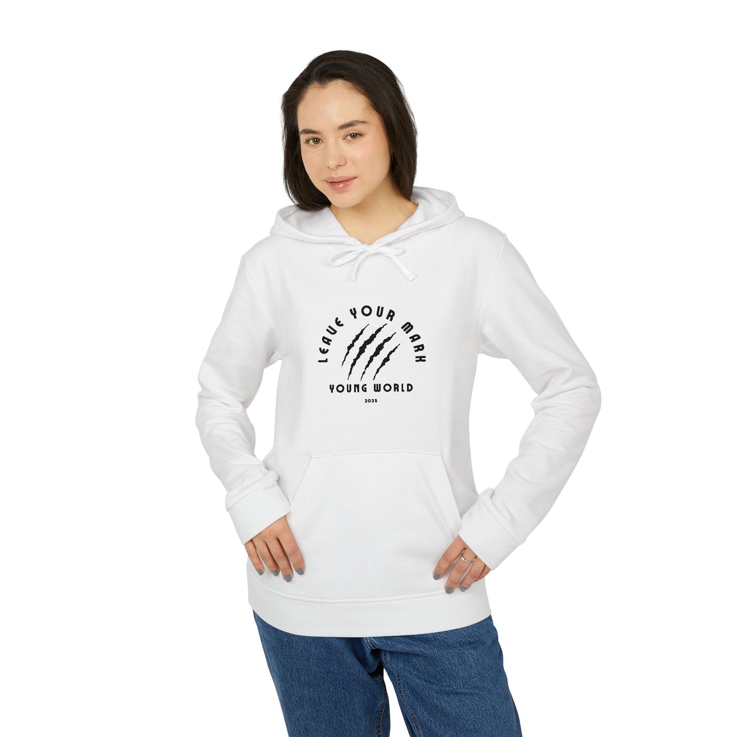 Adidas Unisex Fleece Hoodie - Leave Your Mark, Young World