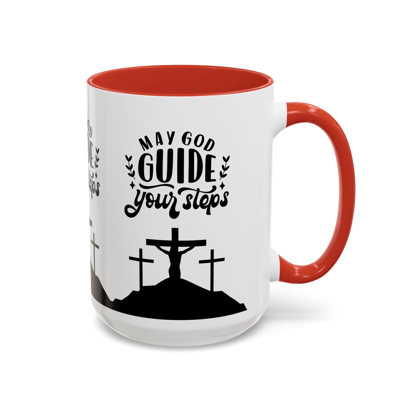 Inspirational Accent Coffee Mug - "May God Guide Your Steps" - Perfect for Faith & Hope