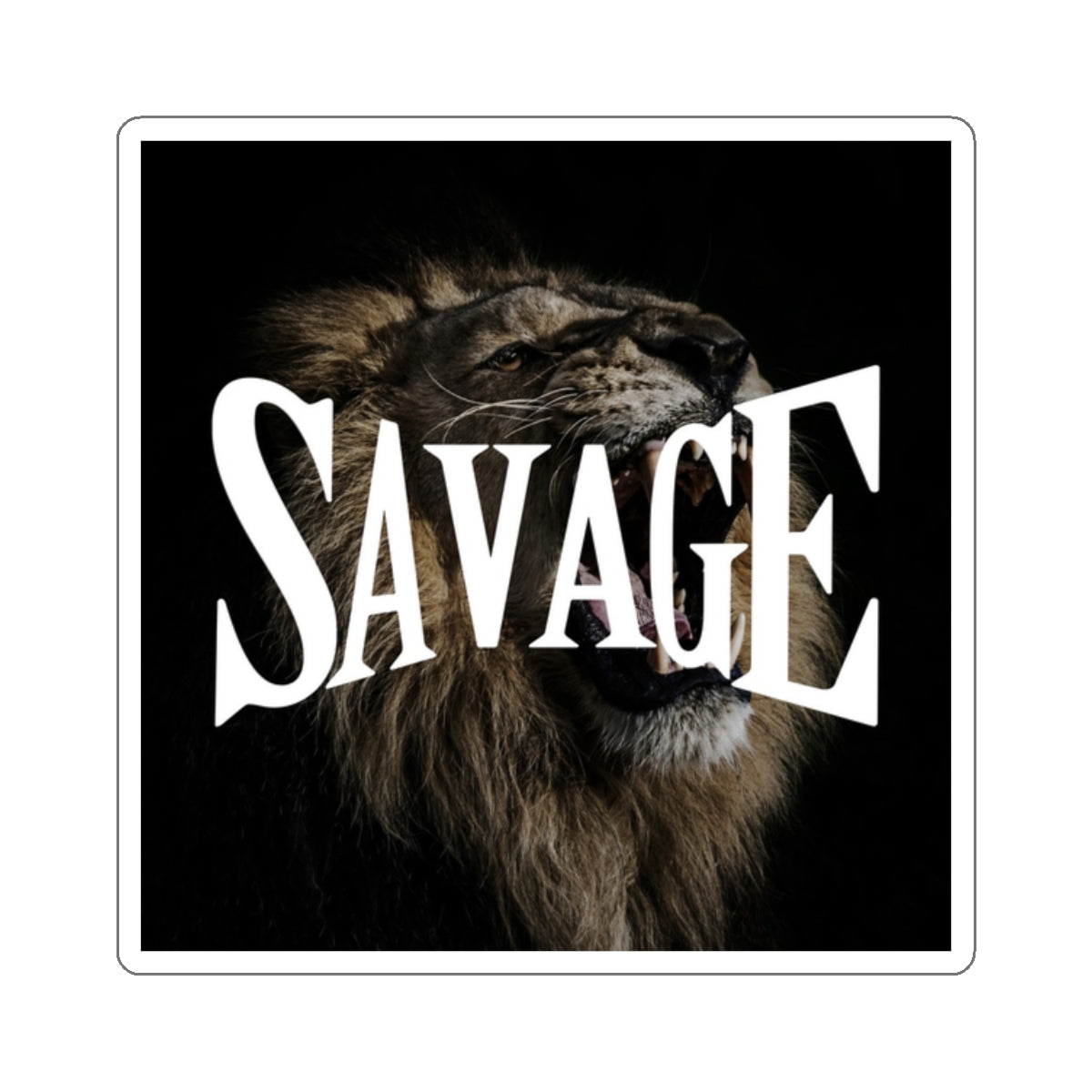 Savage Kiss-Cut Stickers - Bold Lion Design for Personalization and Unique Gifts