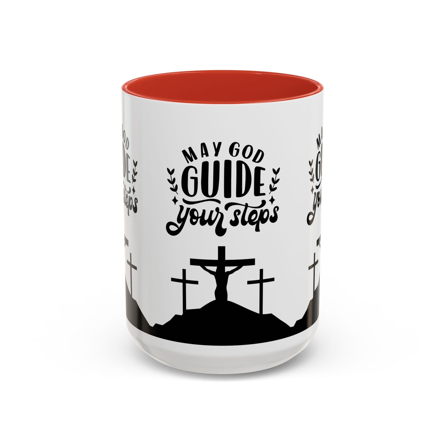 Inspirational Accent Coffee Mug - "May God Guide Your Steps" - Perfect for Faith & Hope