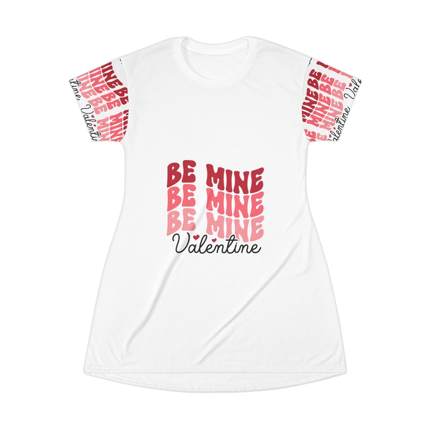 Valentine's Day 'Be Mine' T-Shirt Dress for Women - Cute and Comfy Love-Themed Dress