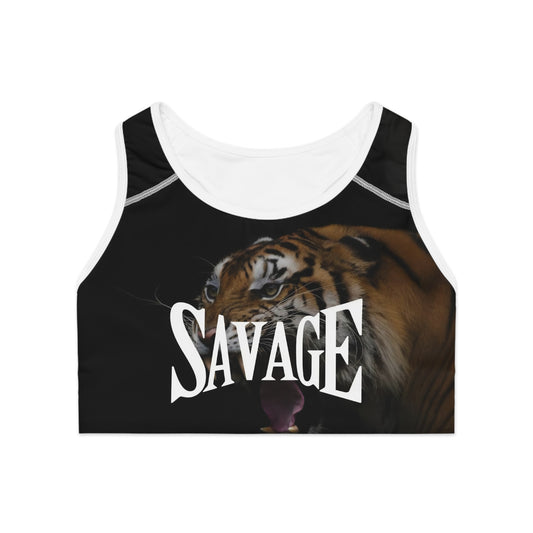 Savage Tiger Sports Bra - Fierce Athletic Wear for Bold Women