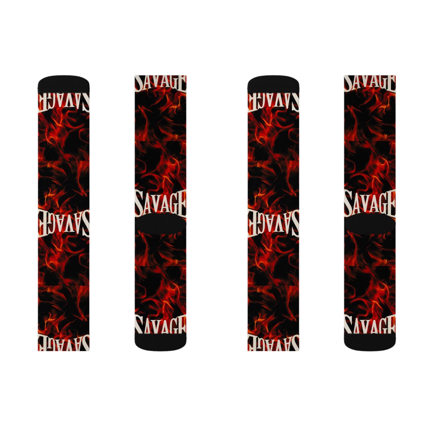 Savage Flame Sublimation Socks - Bold Savage Design for All Occasions