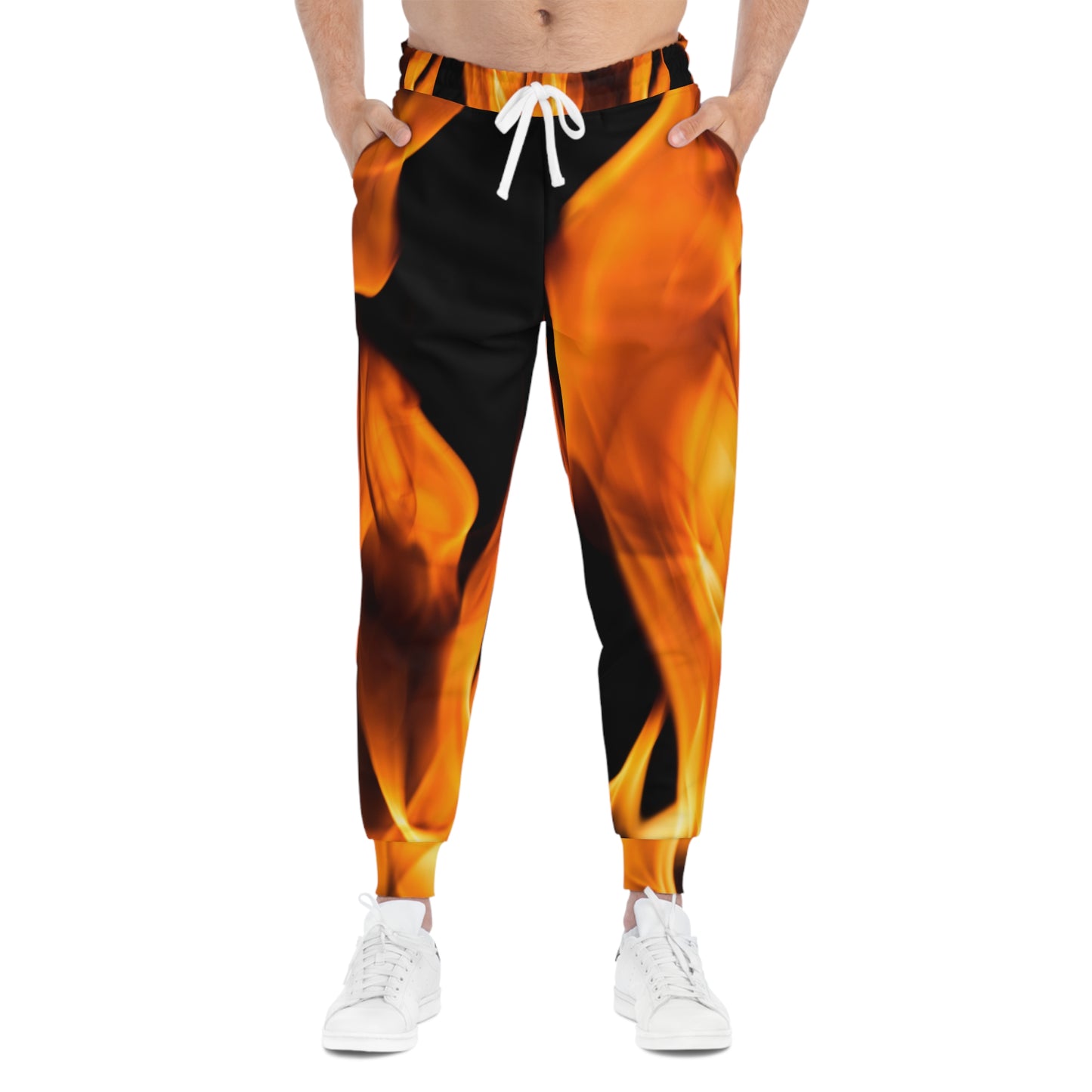 Fire-Inspired Athletic Joggers for Fitness Enthusiasts