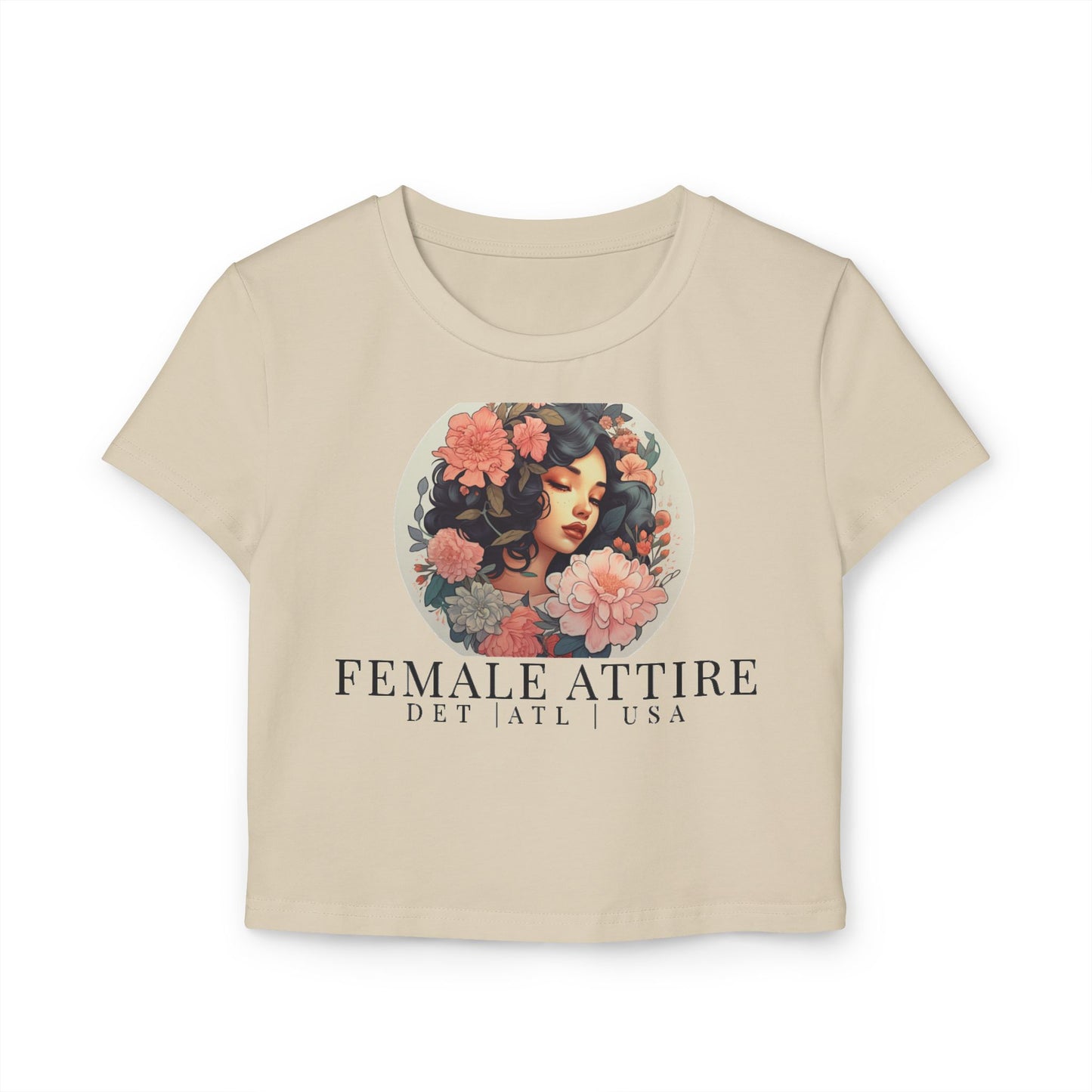 Floral Female Attire Baby Tee - Stylish Women's Crop Top