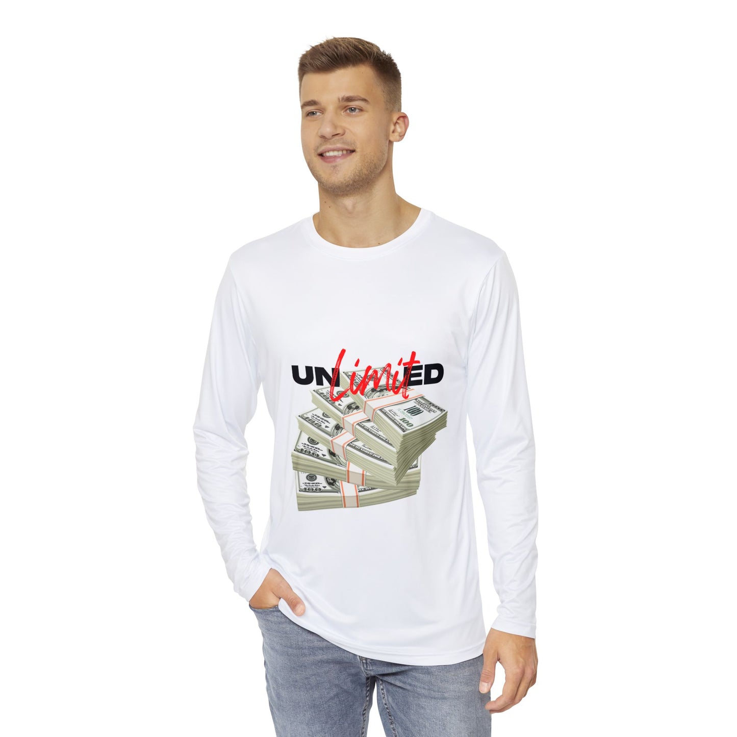 Men's Long Sleeve Shirt - 'Unlimited' Cash Design