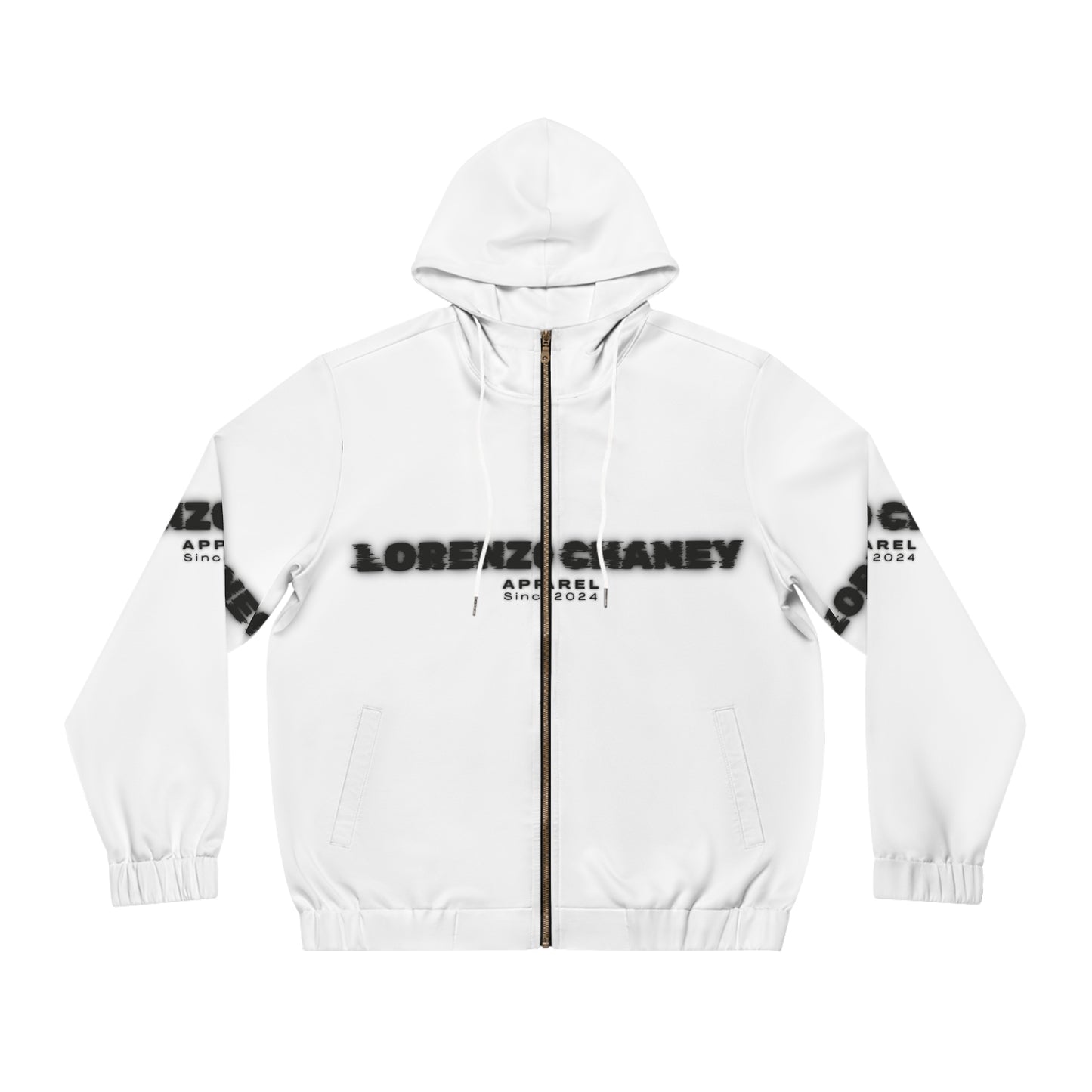 Lorenzo Chaney Men's Full-Zip Hoodie - Modern Streetwear with Bold Logo for Everyday Comfort