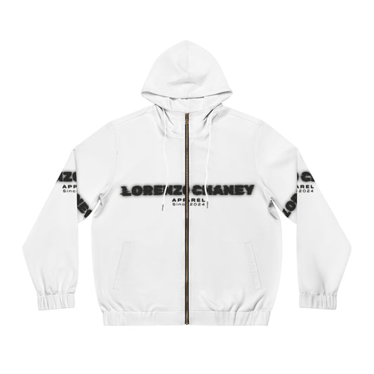 Lorenzo Chaney Men's Full-Zip Hoodie - Modern Streetwear with Bold Logo for Everyday Comfort