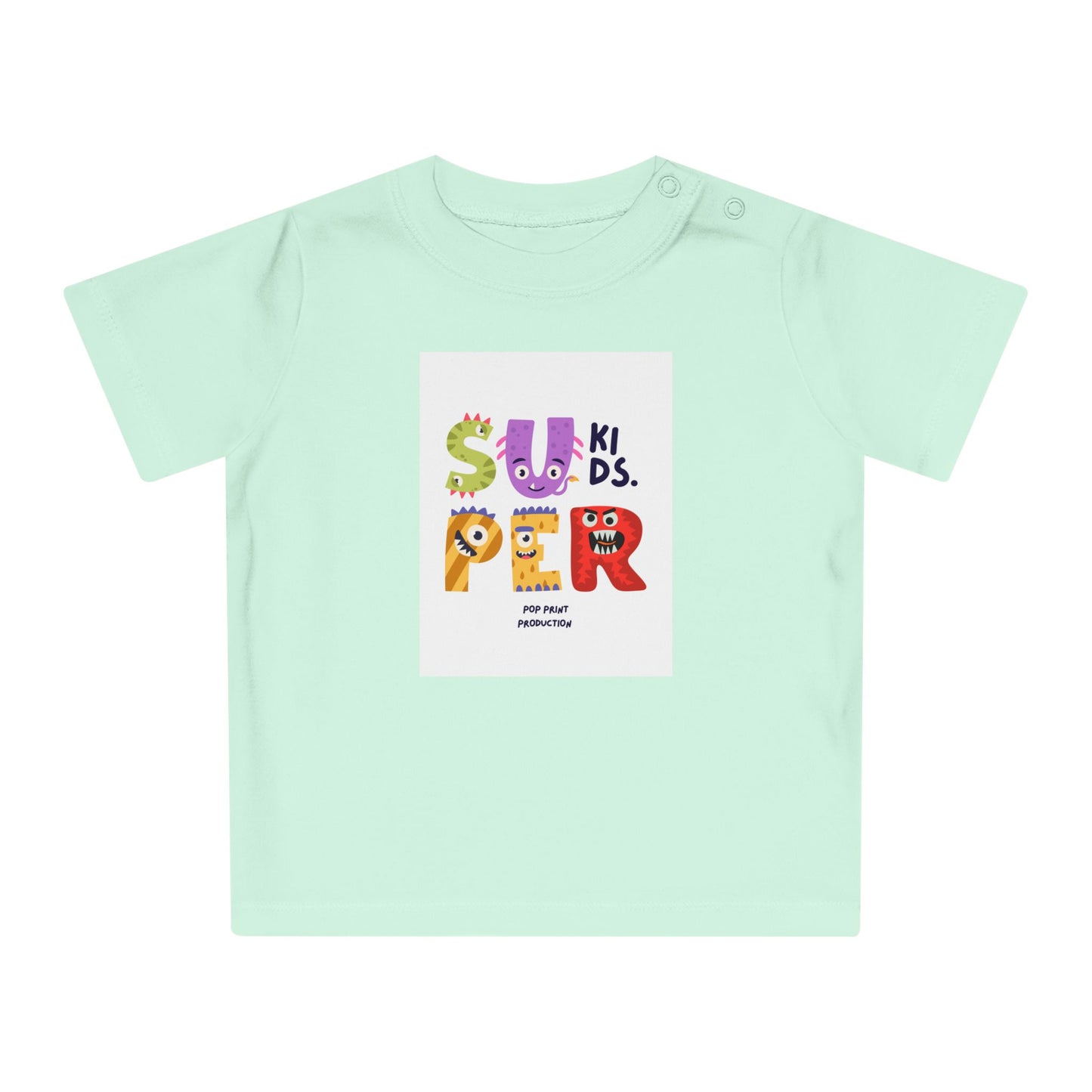 Super Kids Baby T-Shirt - Cute Cartoon Design for Playful Infants