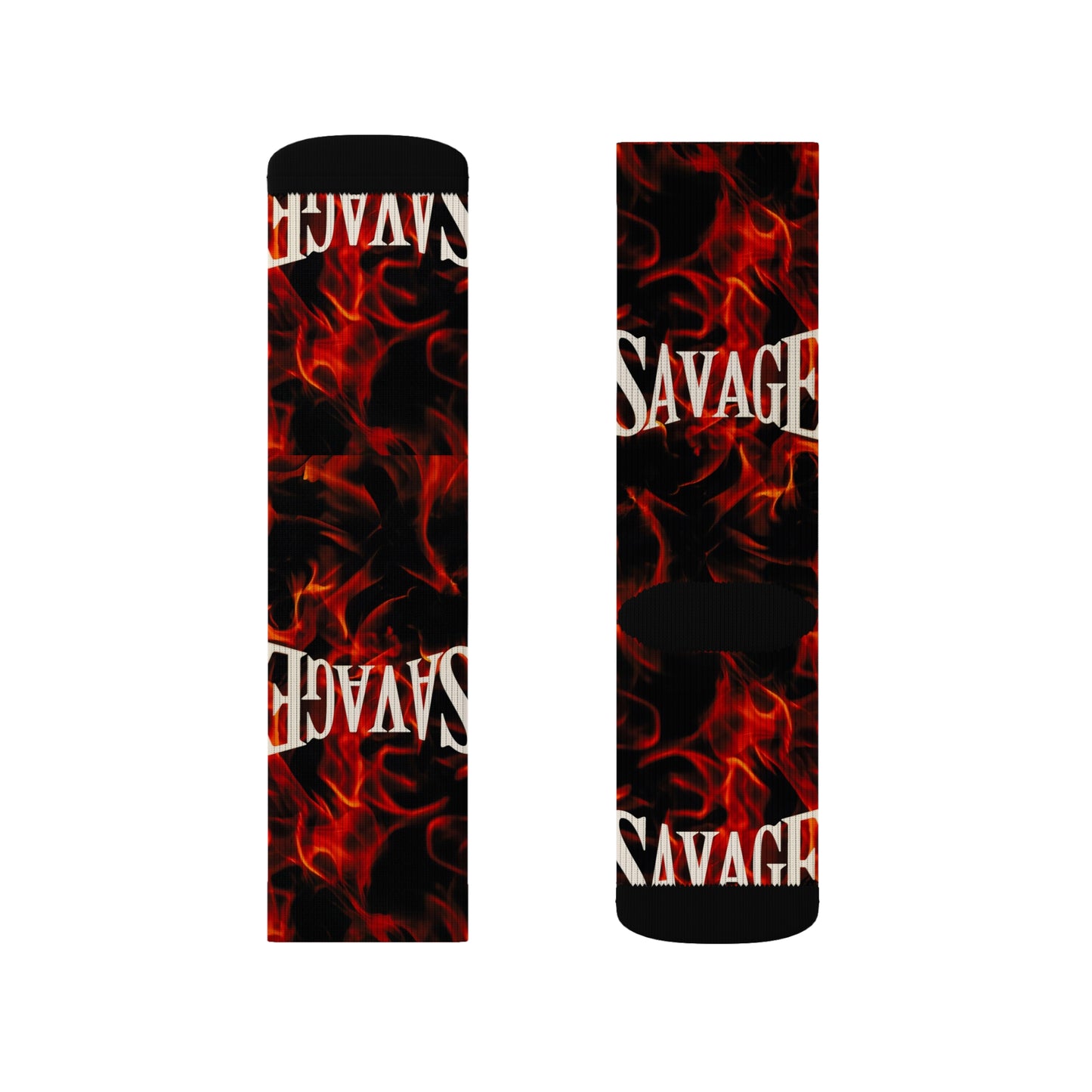 Savage Flame Sublimation Socks - Bold Savage Design for All Occasions