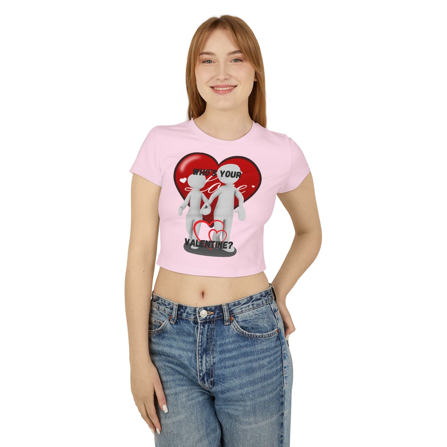 Valentine's Day Women's Baby Tee - 'Who's Your Valentine?' Love Shirt