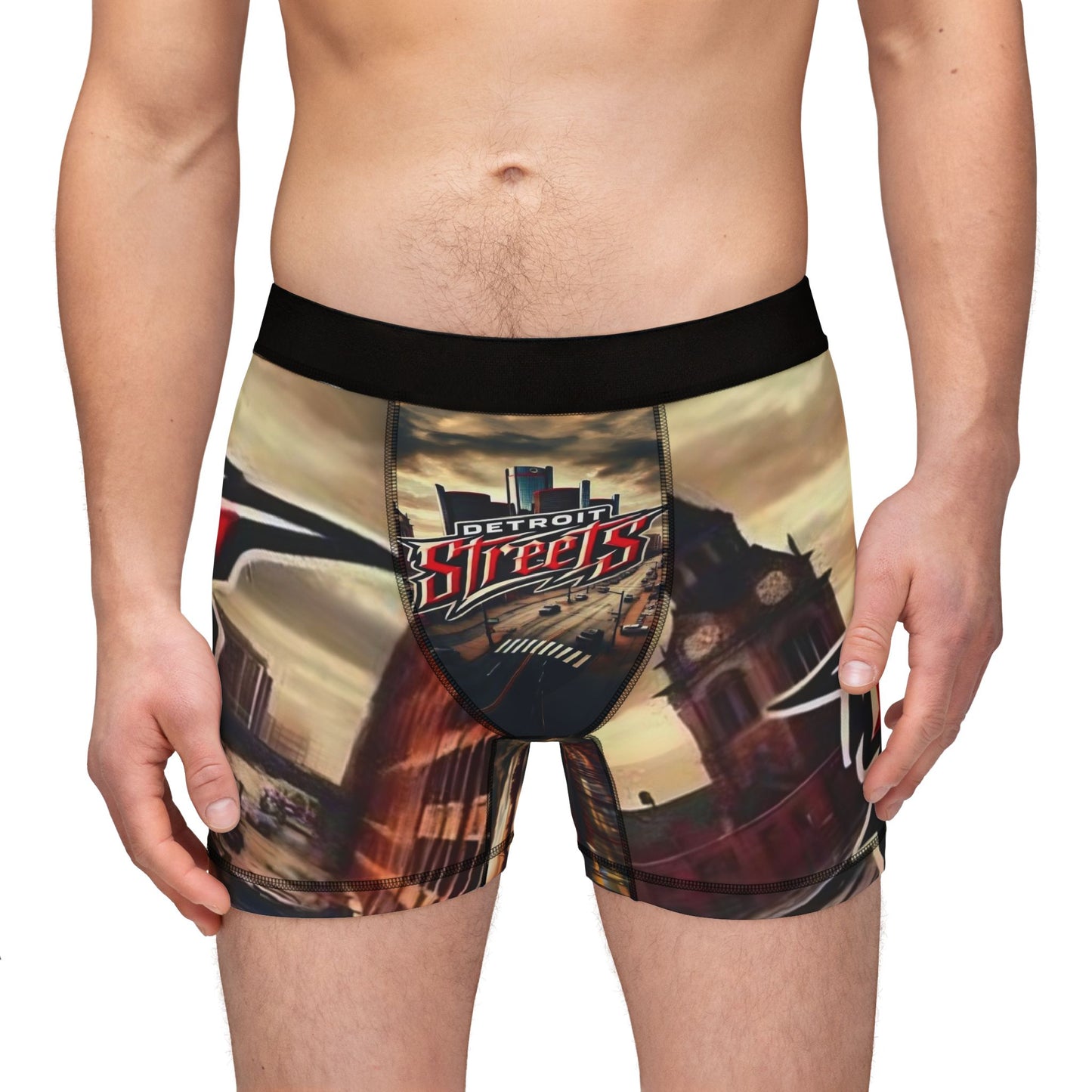 Detroit Streets Men's Boxers - Comfortable Graphic Underwear for Urban Style