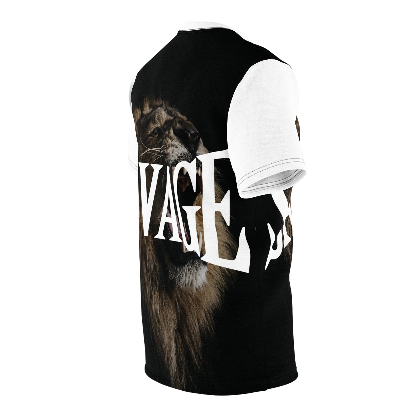 Savage Lion Unisex Cut & Sew Tee – Fierce Graphic T-Shirt for Adventurers & Trendsetters