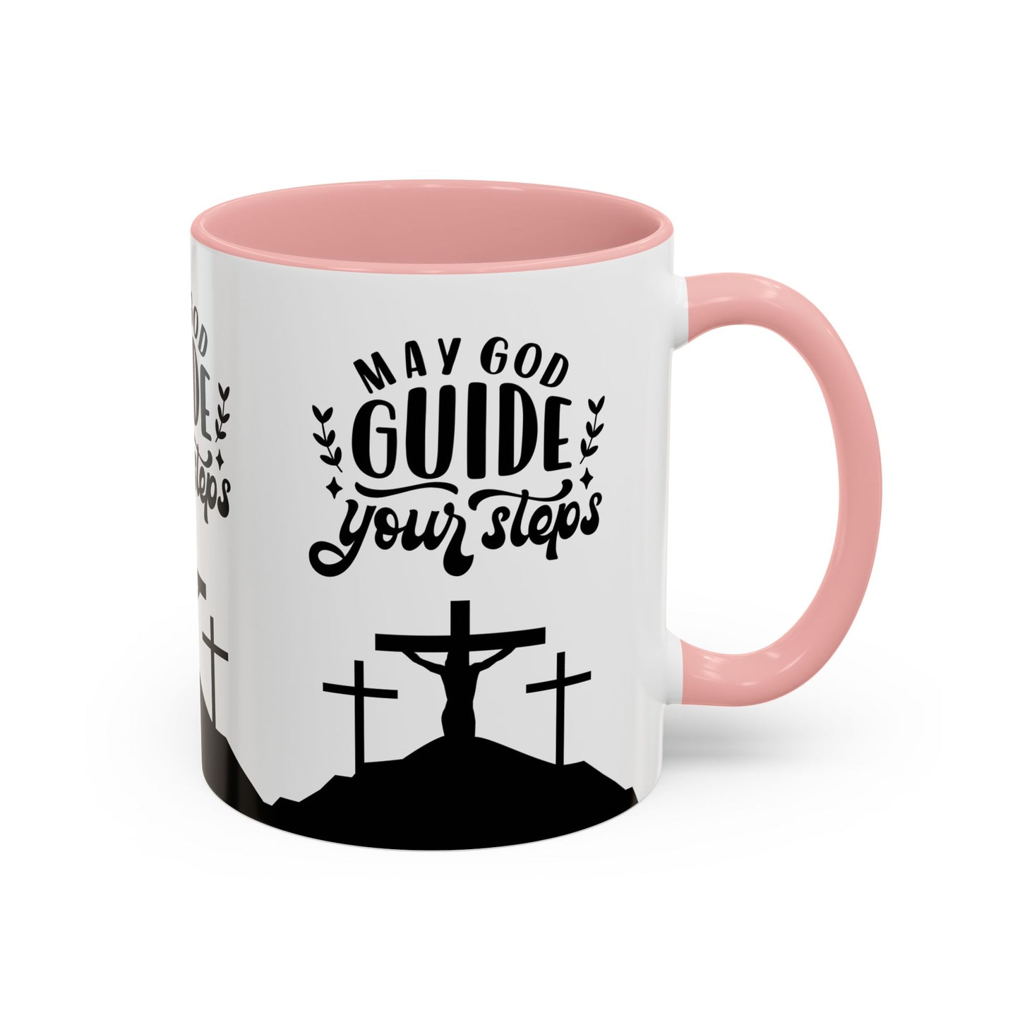 Inspirational Accent Coffee Mug - "May God Guide Your Steps" - Perfect for Faith & Hope