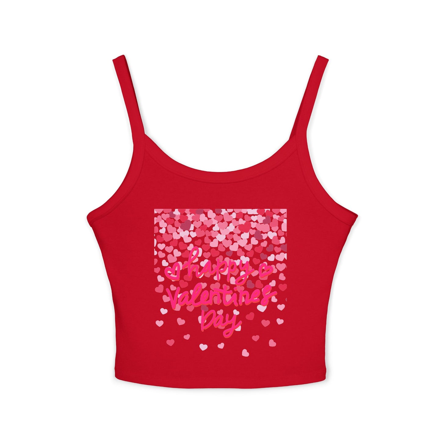 Valentine's Day Heart Pattern Women's Spaghetti Strap Tank Top