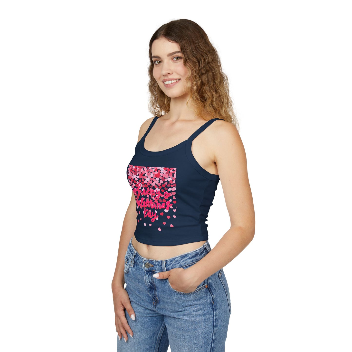 Valentine's Day Heart Pattern Women's Spaghetti Strap Tank Top