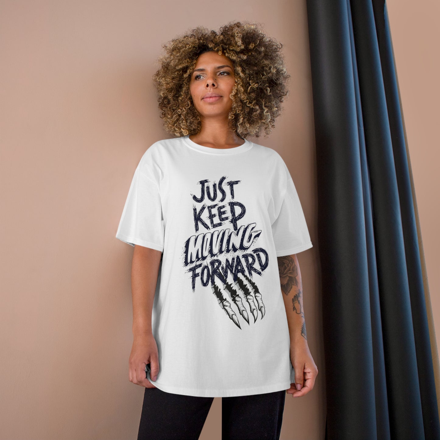 Motivational Champion T-Shirt - 'Just Keep Moving Forward' Graphic Tee