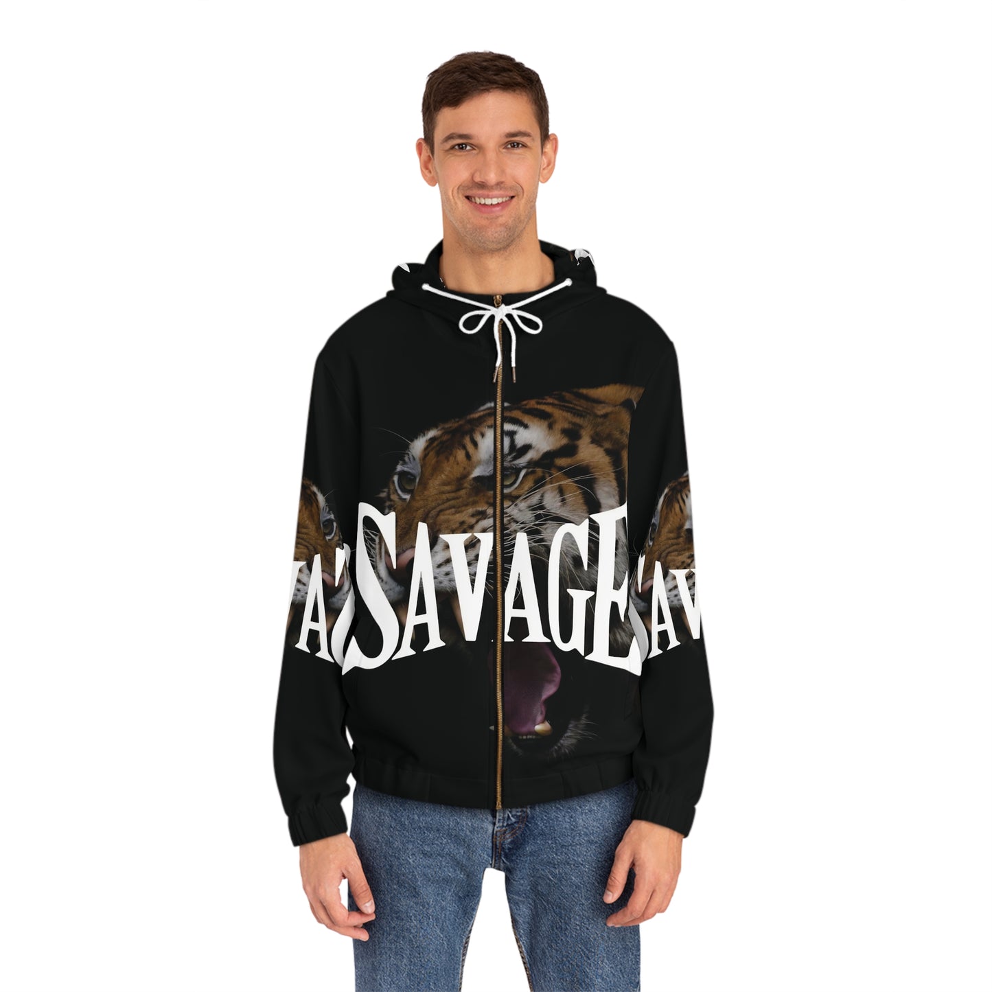 Savage Tiger Men's Full-Zip Hoodie - Bold Urban Wear