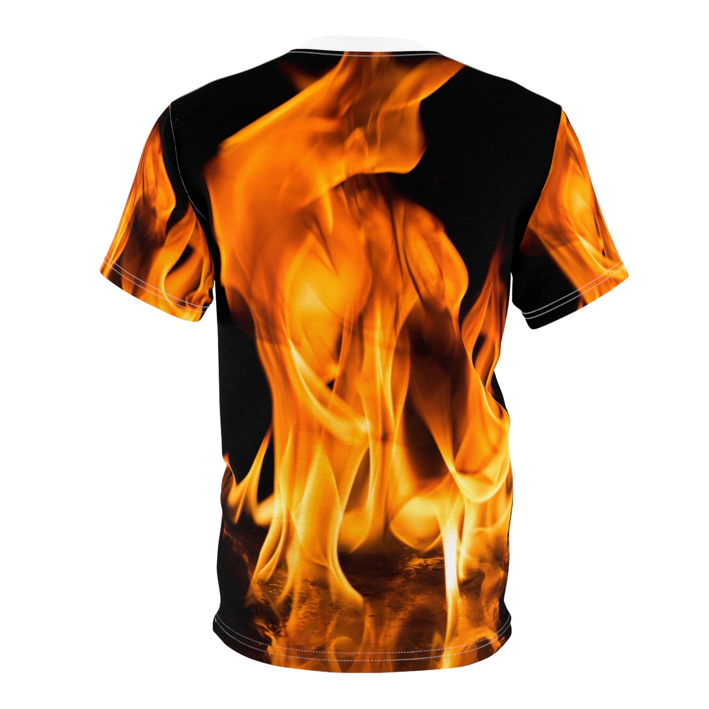 Fiery Skull Unisex Cut & Sew Tee - Bold Graphic T-Shirt for Edgy Style