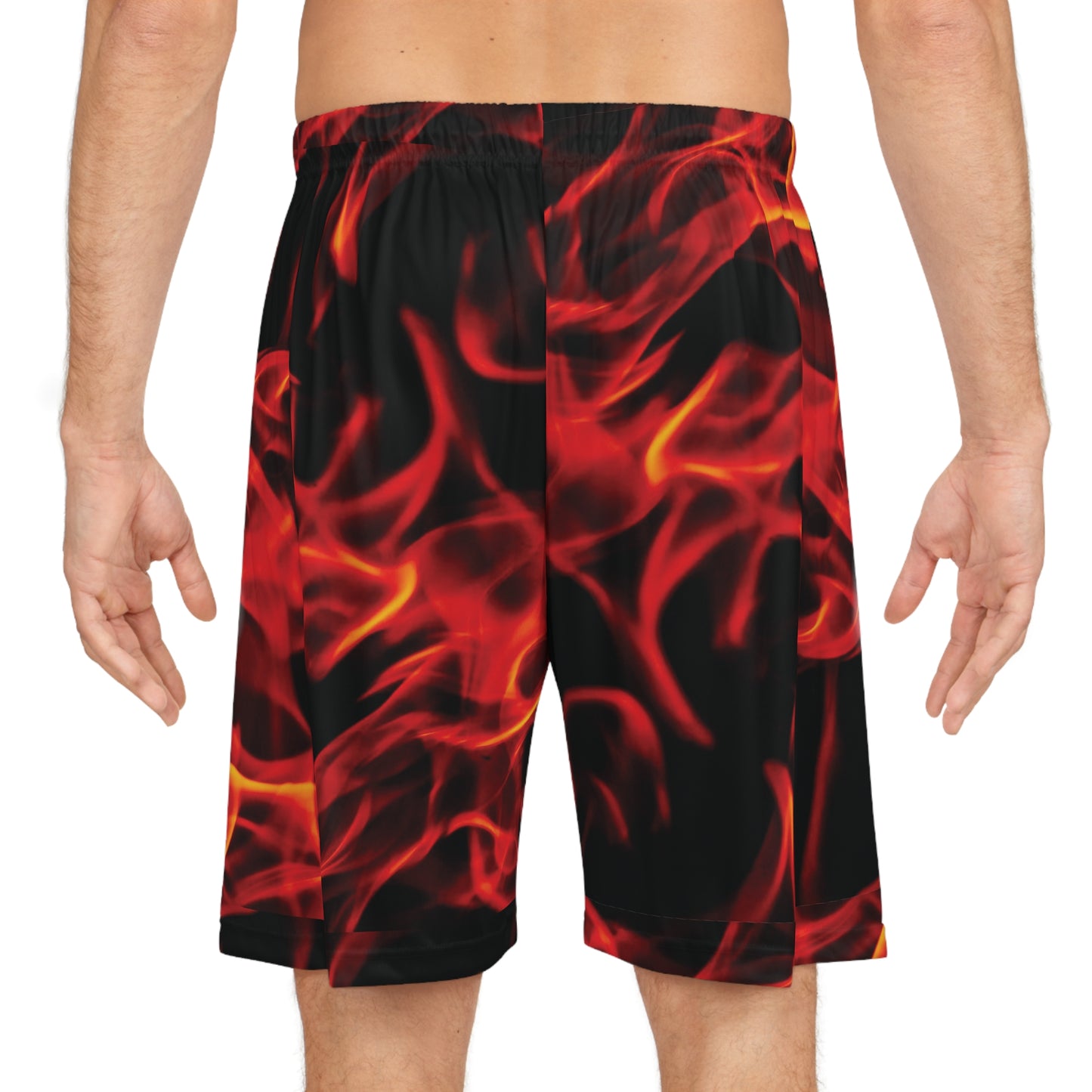 Men's Fire Flames Basketball Shorts - Stylish Sportswear for Athletes