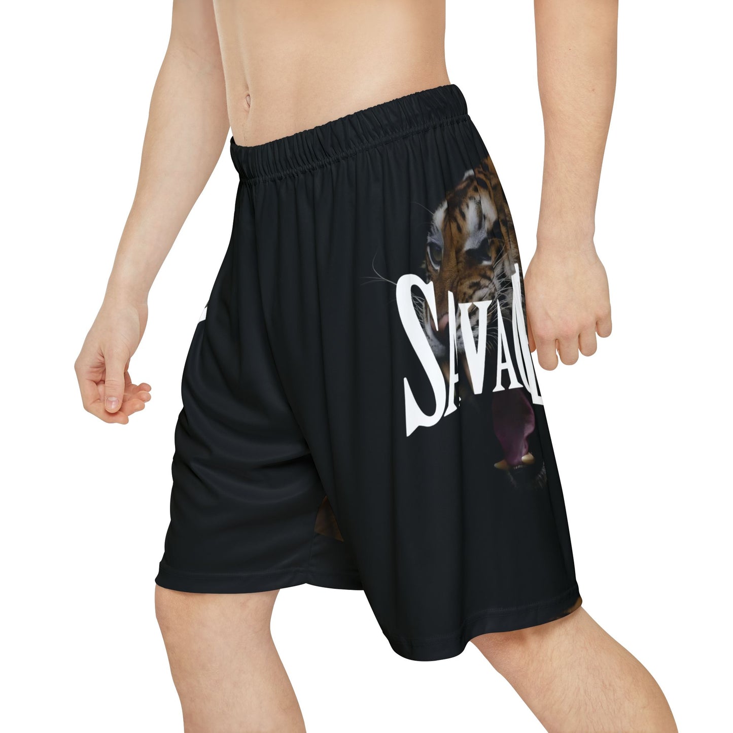 Savage Tiger Men's Sports Shorts - Breathable Athletic Wear for Active Lifestyle