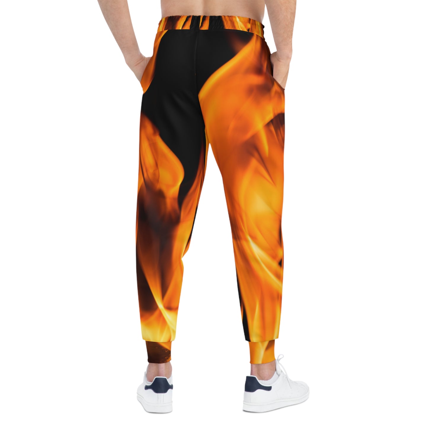 Fire-Inspired Athletic Joggers for Fitness Enthusiasts