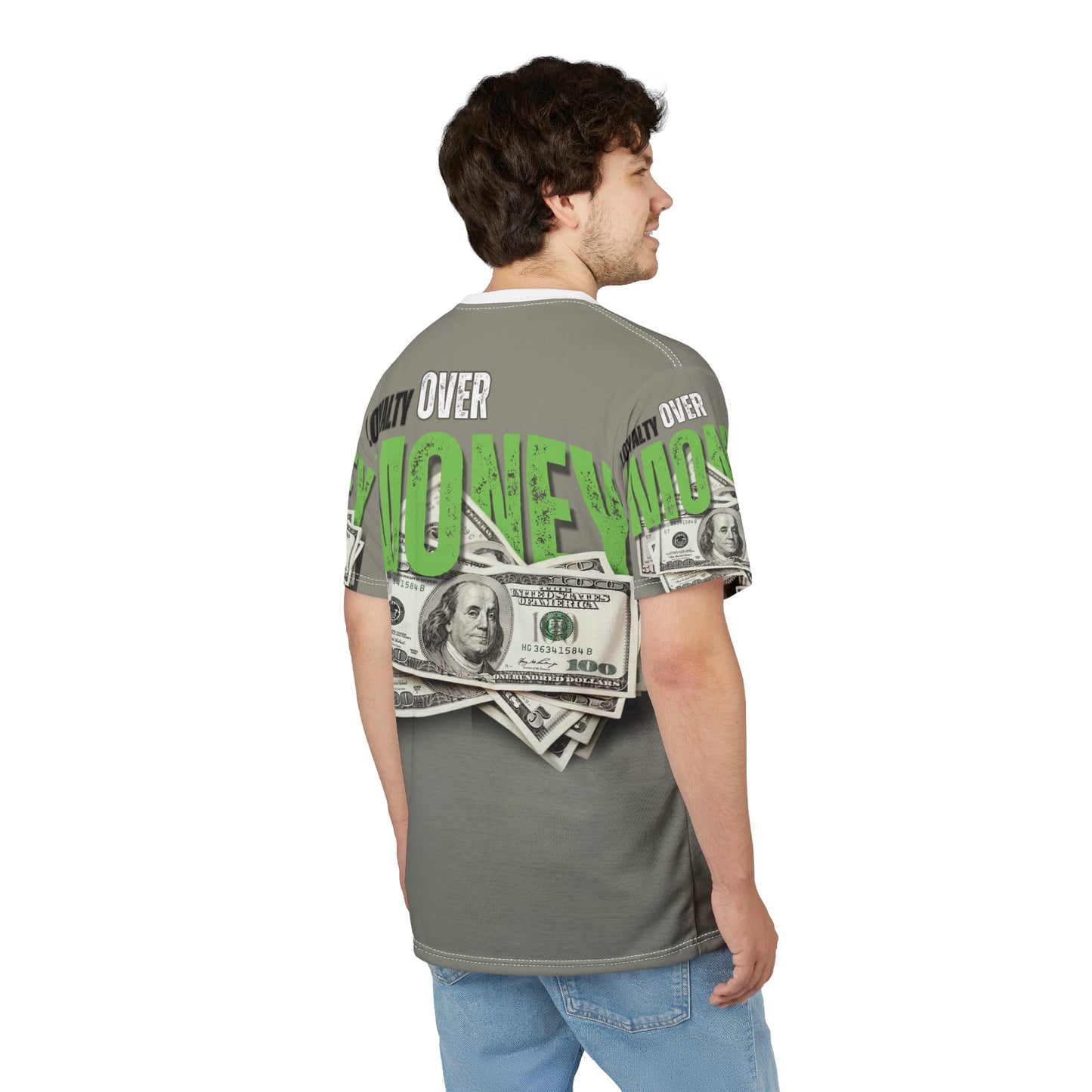 Loyalty Over Money Unisex Cut & Sew Tee - Stylish and Bold Graphic Tee for Financial Freedom Enthusiasts