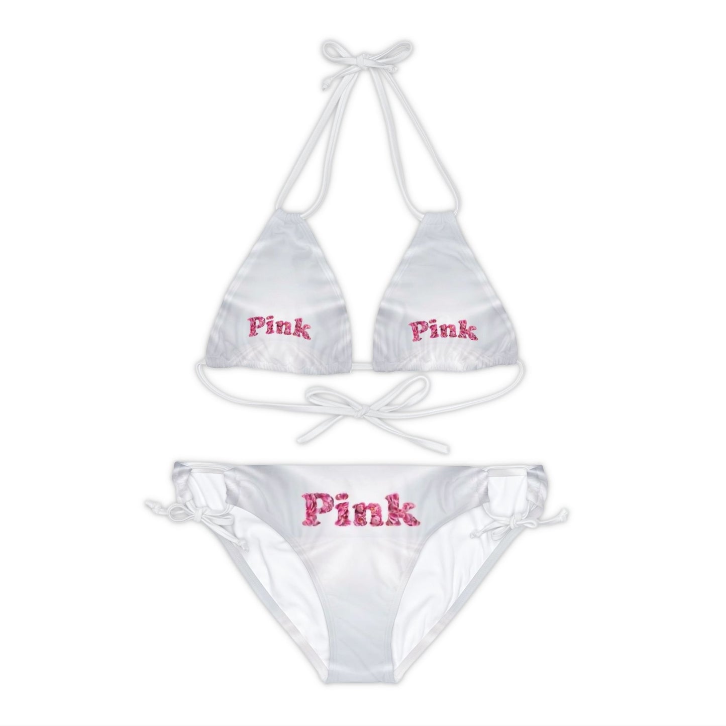 Pink Strappy Bikini Set - Feminine Swimwear for Beach Days & Summer Fun