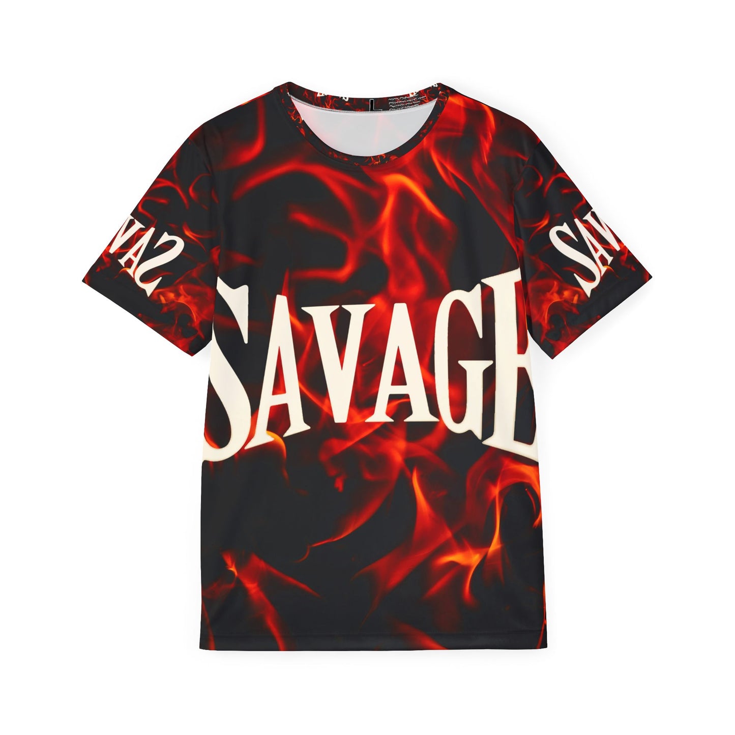 Savage Flames Men's Sports Jersey - Bold Graphic Tee for Athletes and Casual Wear