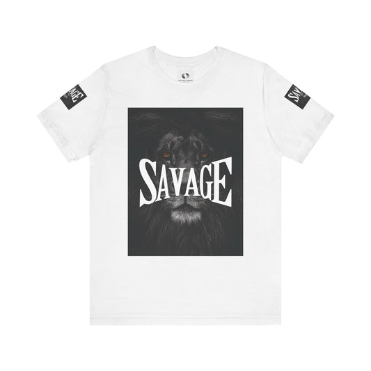 Savage Lion Unisex Jersey Tee - Bold Graphic T-Shirt for Confidence and Style