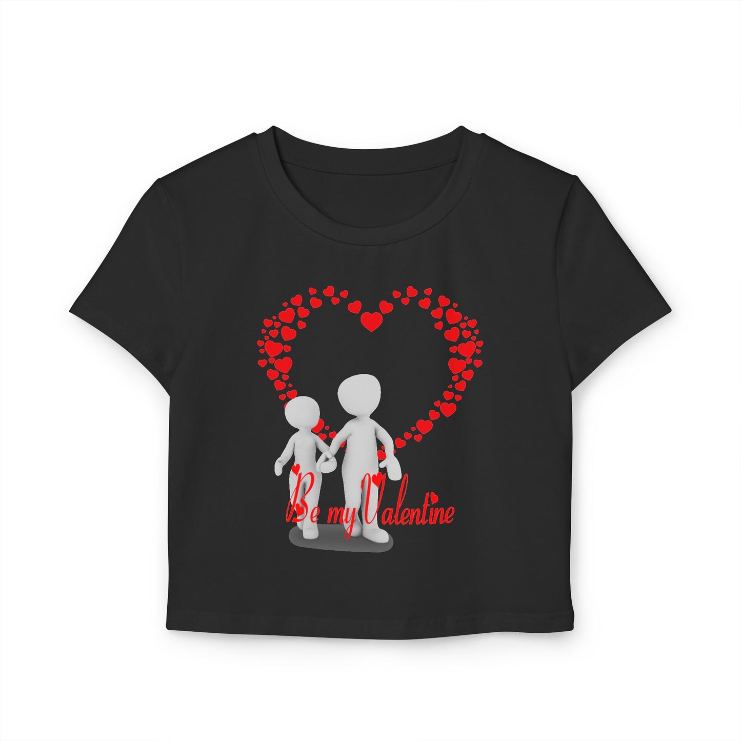 Cute Valentine's Day Women's Baby Tee - "Be my Valentine" Design