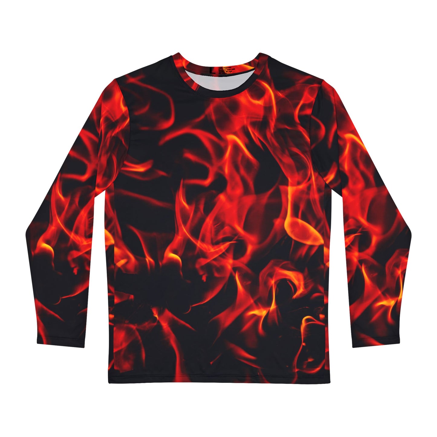 Men's Long Sleeve Fire Print Shirt – Bold and Stylish