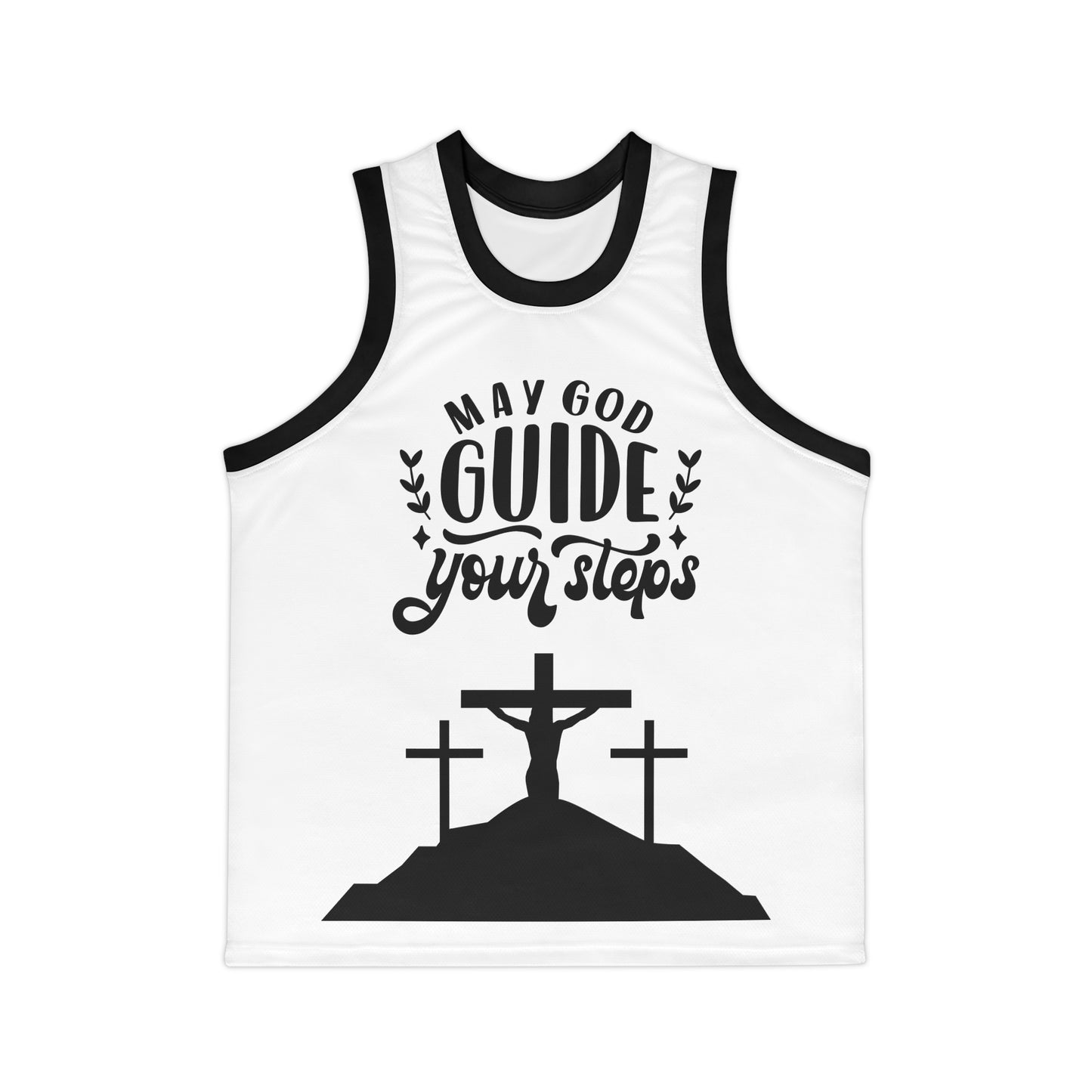 Inspirational Unisex Basketball Jersey - 'May God Guide Your Steps' Design