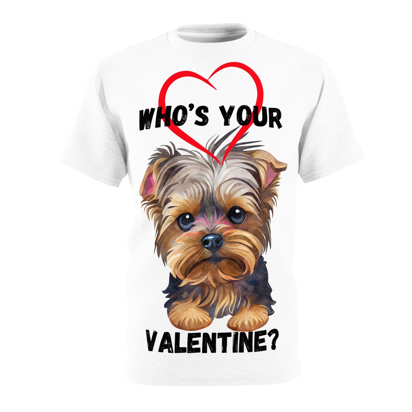 Blank Sleeve Valentine's Day Unisex Dog Lover Tee - "Who's Your Valentine?"