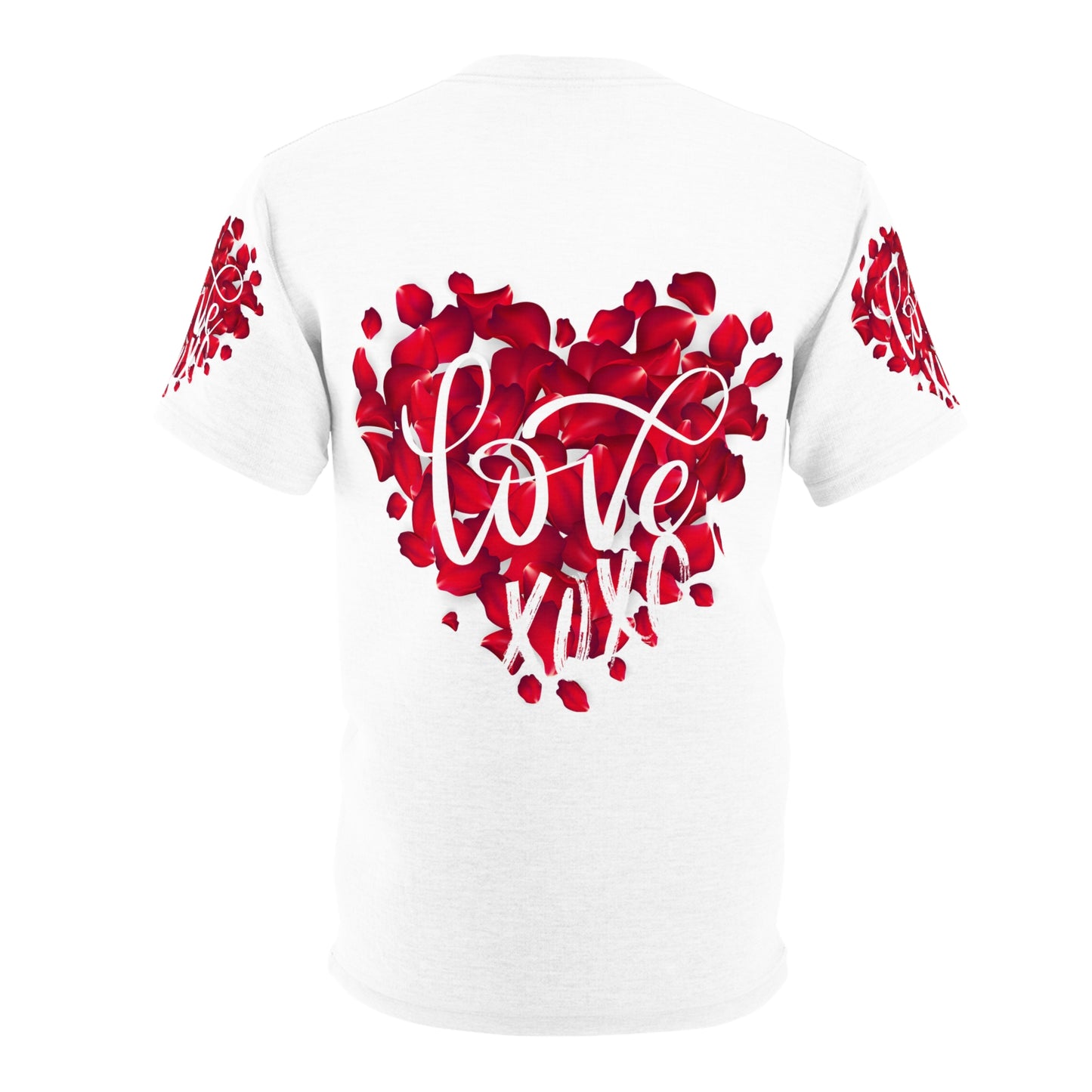 Love Heart Unisex Cut & Sew Tee - Romantic Floral Design