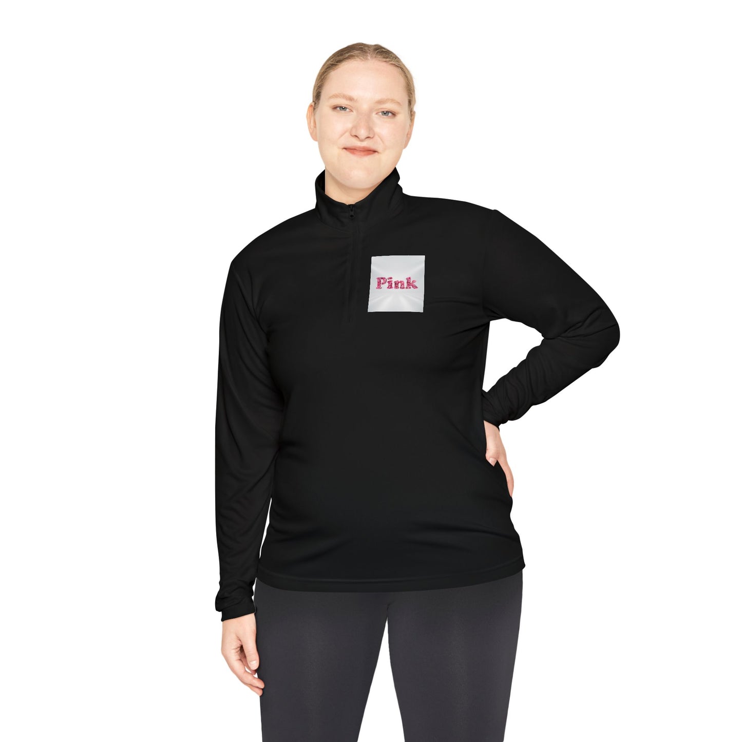 Stylish Unisex Quarter-Zip Pullover with 'Pink' Design