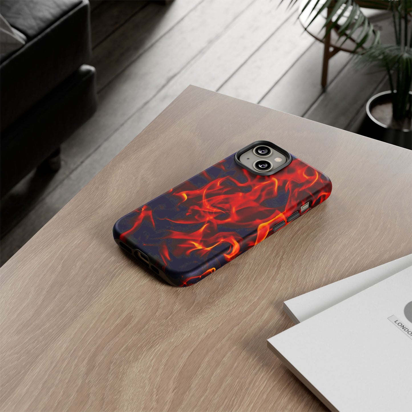 Fire Design Tough Phone Case - Bold Protection with Fiery Vibes