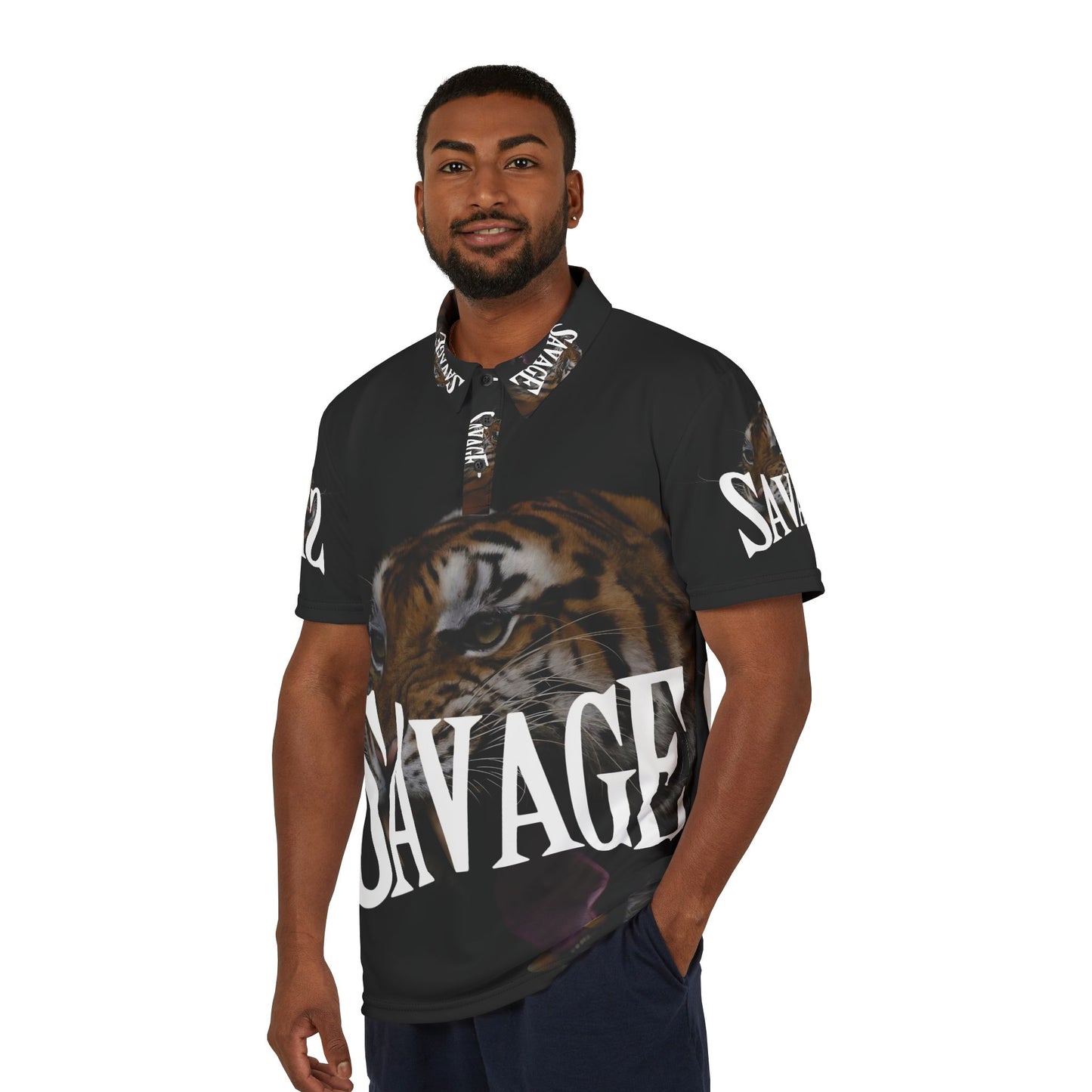 Savage Tiger Unisex Polo Shirt - Bold Statement Style for Wild Souls