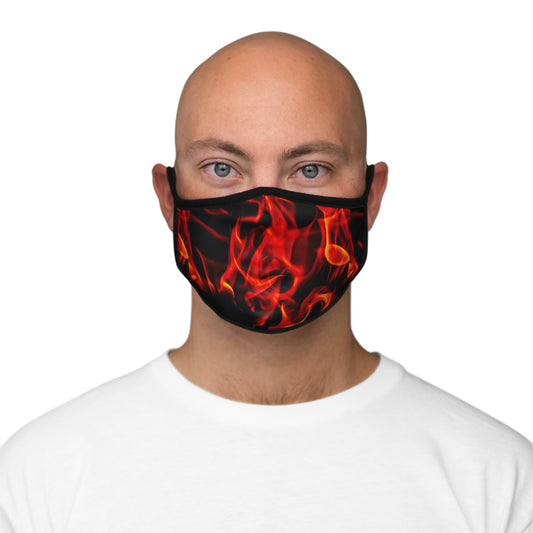 Flame Fitted Polyester Face Mask - Bold Flame Design for Stylish Protection