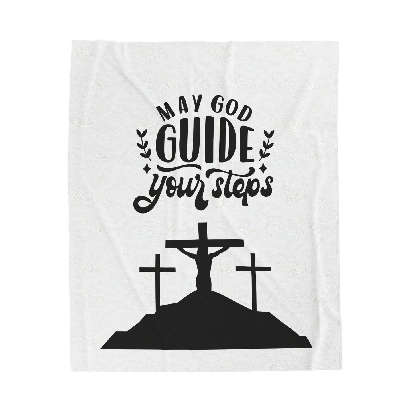 Inspirational Velveteen Plush Blanket - ‘May God Guide Your Steps’