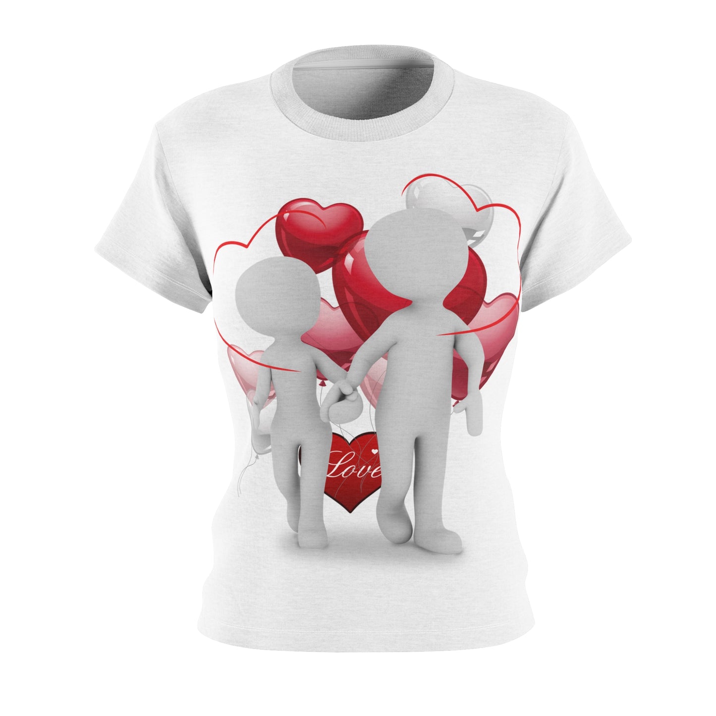 Romantic Love Illustration Tee for Women - Heart Design