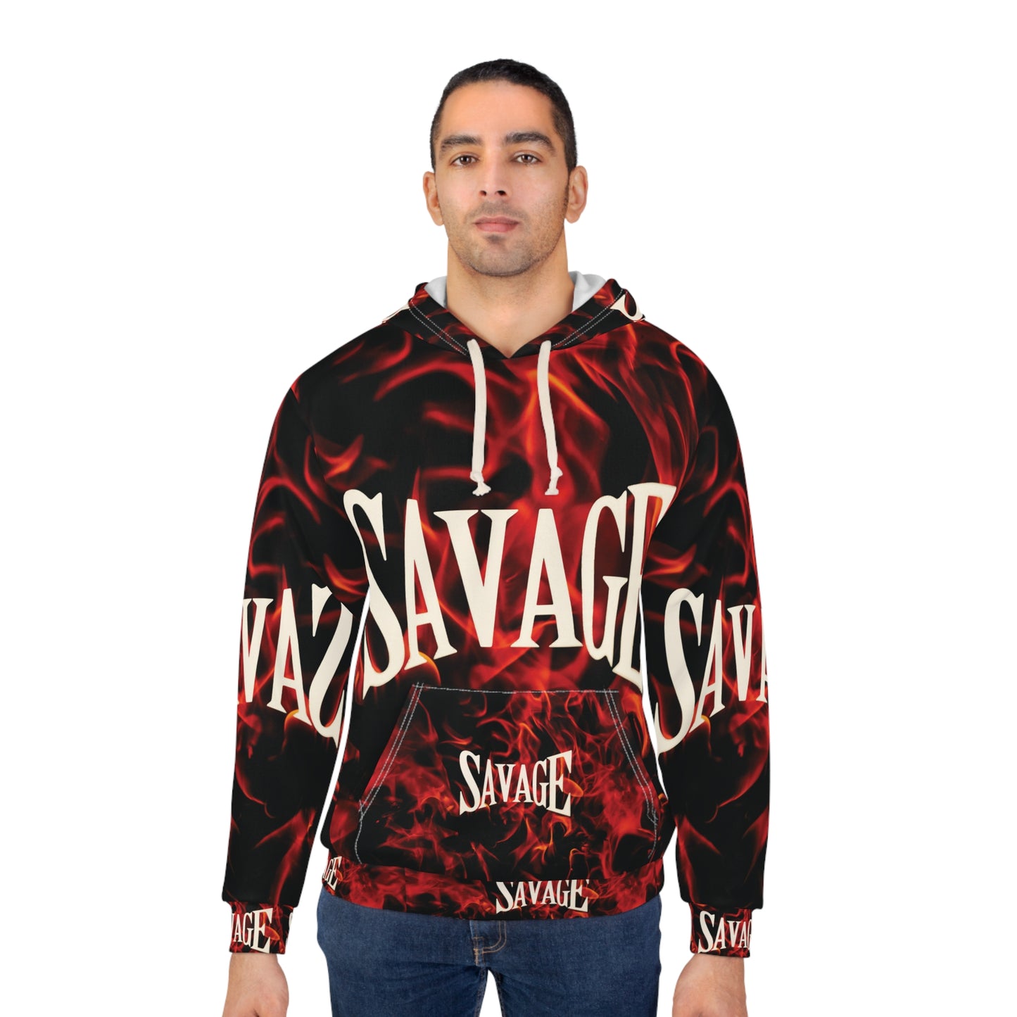 Savage Flame Unisex Pullover Hoodie - Bold & Edgy Streetwear