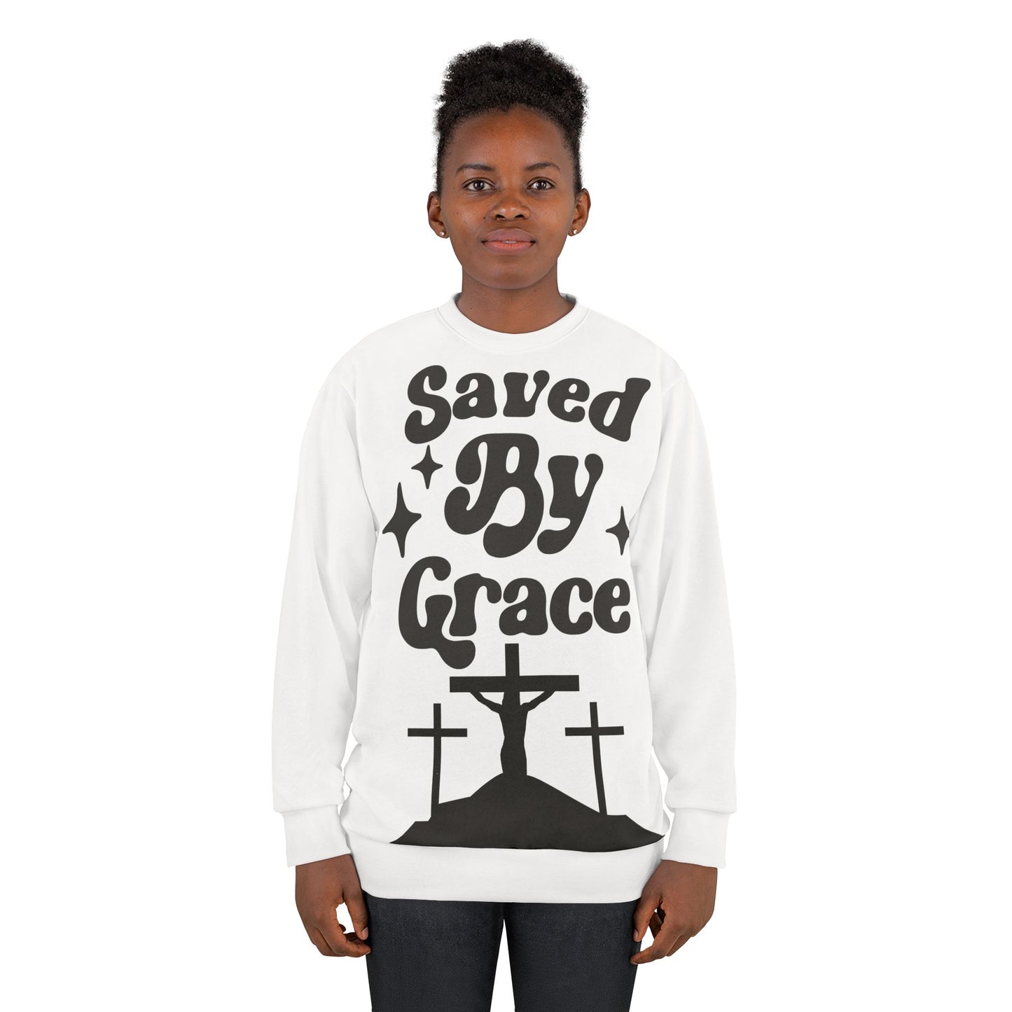 Christian Sweatshirt - "Saved By Grace" Unisex Apparel