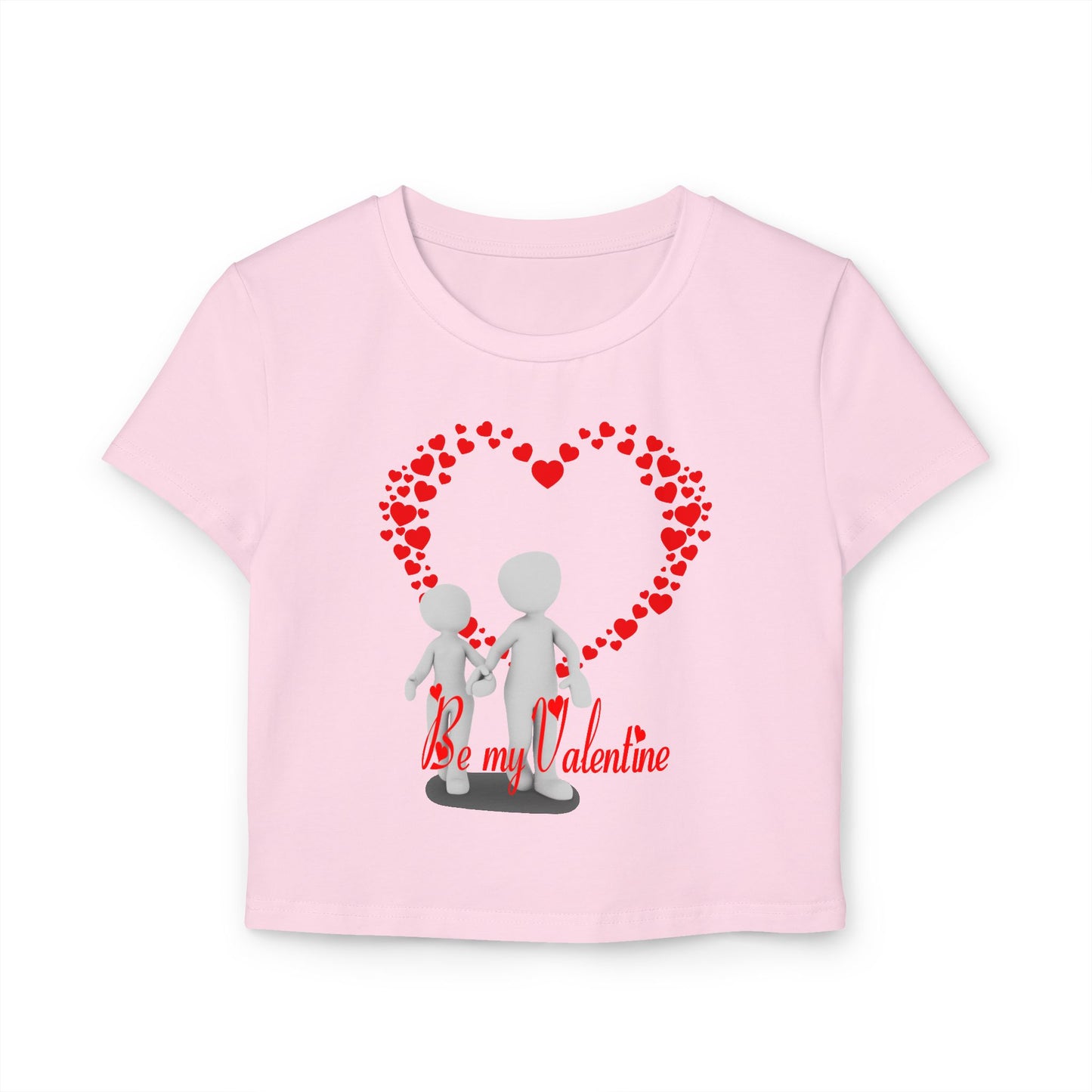 Cute Valentine's Day Women's Baby Tee - "Be my Valentine" Design