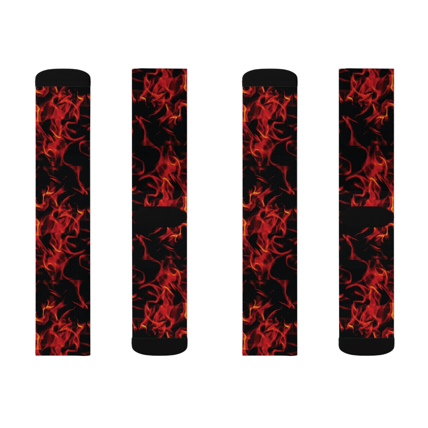 Fire Flames Sublimation Socks - Bold, Stylish, Perfect for Casual Wear and Gifting