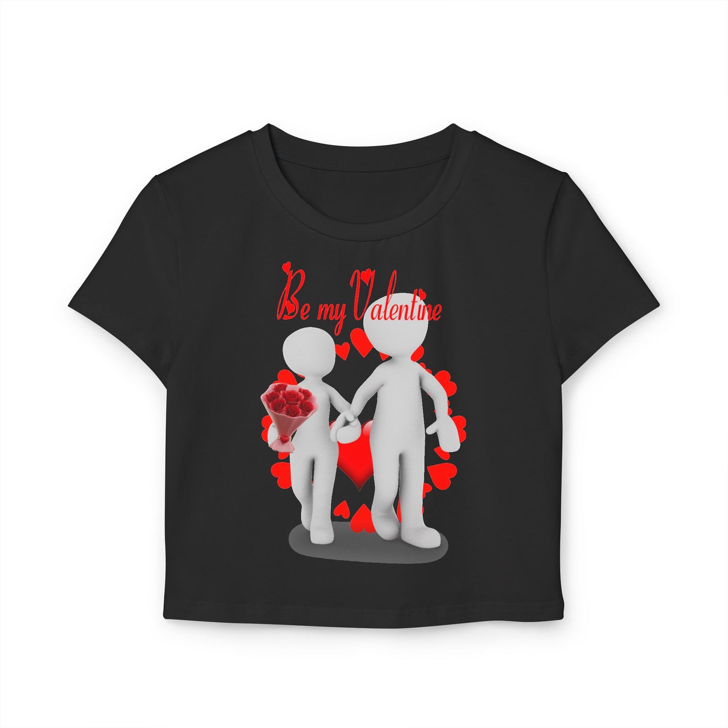 Romantic Women's Baby Tee - 'Be My Valentine' Graphic Tee