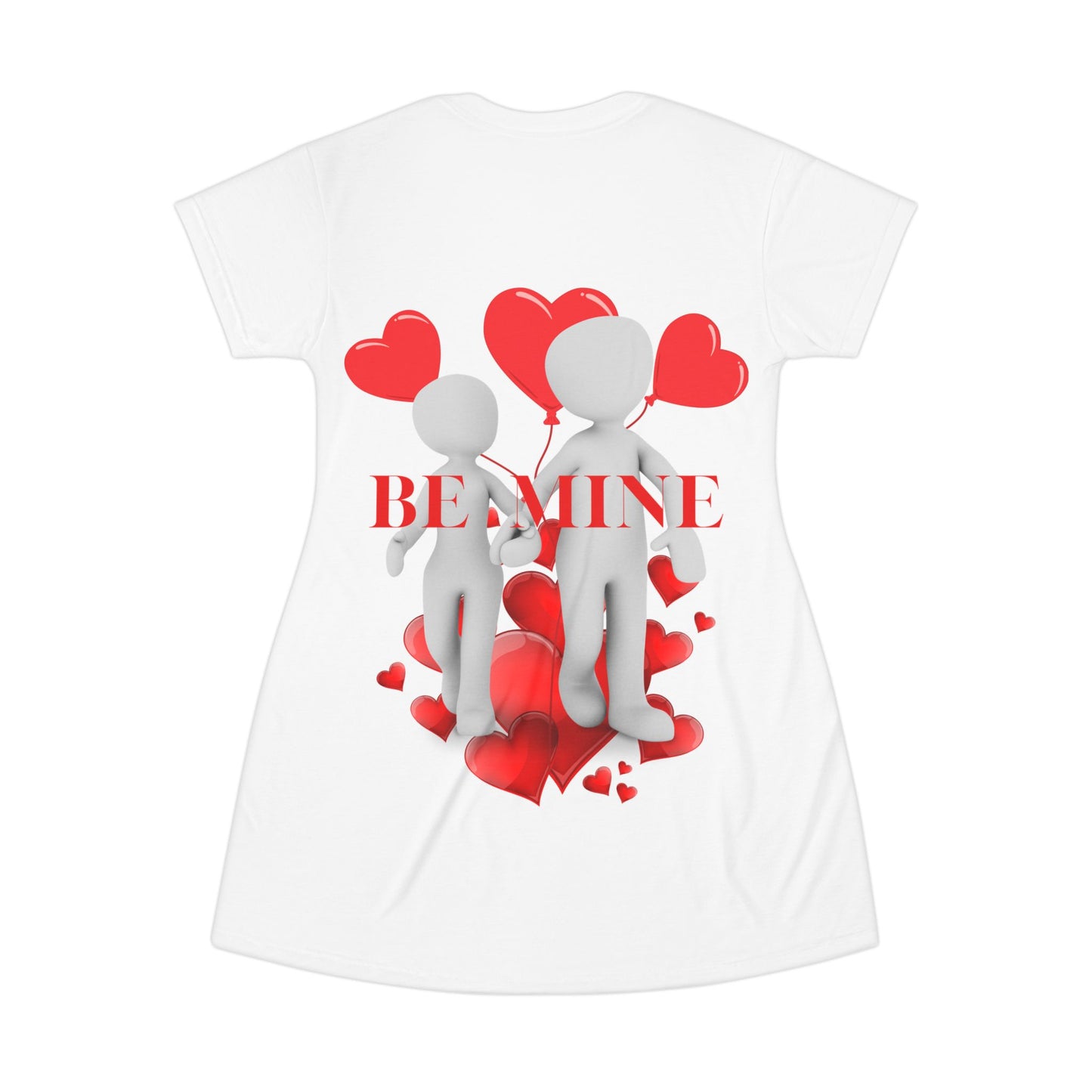 Be Mine Heart-Themed T-Shirt Dress for Couples