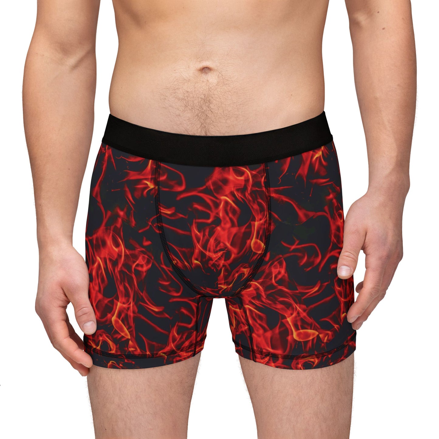 Flame Pattern Men's Boxers - Bold & Comfortable Underwear for Everyday Wear