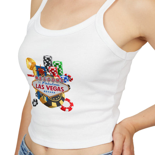 Vegas Night Women's Spaghetti Strap Tank Top - Casino Theme