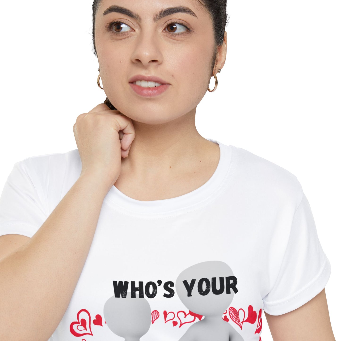 Valentine's Day Women's Short Sleeve Shirt - "Who's Your Valentine?" Cute Graphic Tee